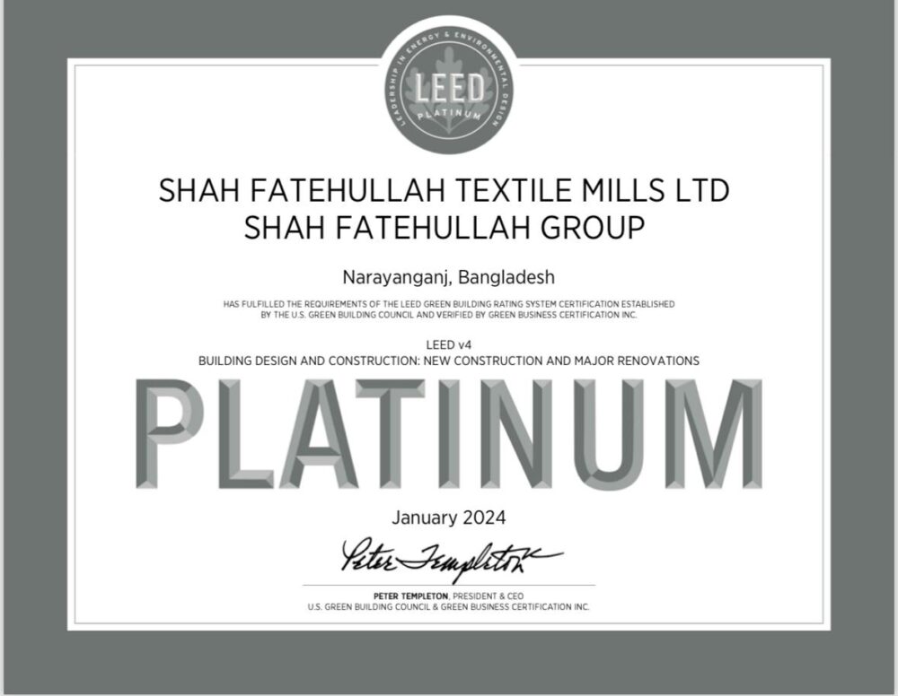 Read more about the article SHAFTEX, a concern of OloBird: Pioneering Sustainability with LEED Platinum Certification